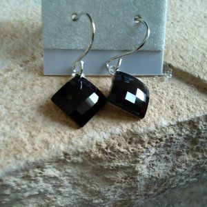 Checkerboard Cut Swarovski Crystal Dangle Earring